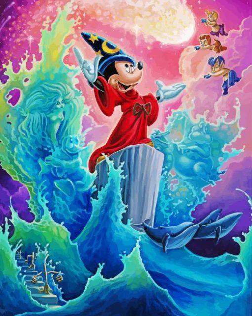 Disney Fantasia Mickey Mouse paint by numbers