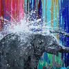 Elephant Bathing Art Paint By Numbers