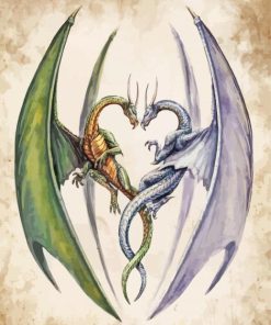 Entwined Dragons paint by numbers