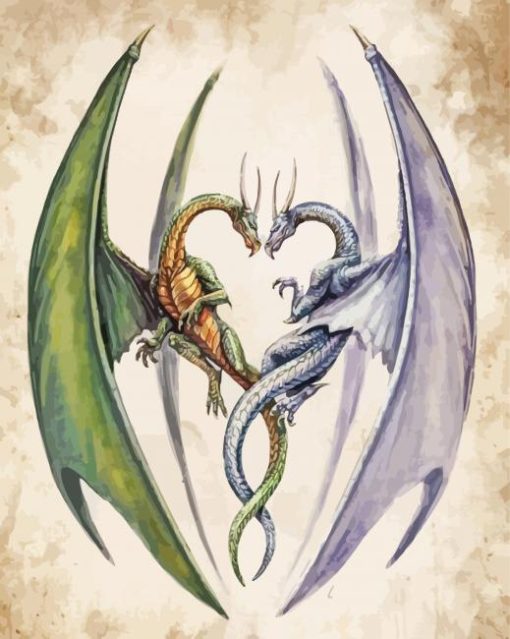 Entwined Dragons paint by numbers