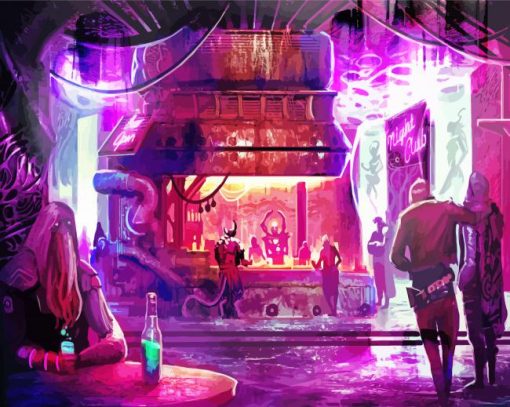 Fantasy Night Club Art paint by numbers