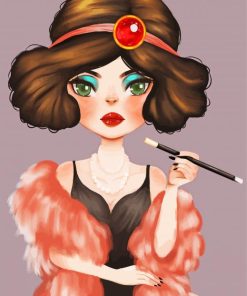 Flapper Girl Art paint by numbers