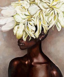 Floral Black Woman paint by numbers