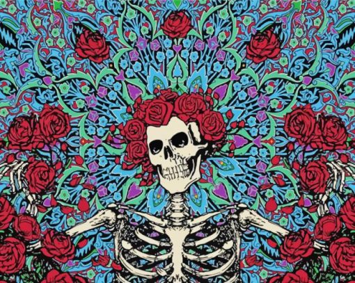 Floral Skulls paint by numbers