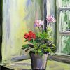 Flowers By Window Art paint by numbers