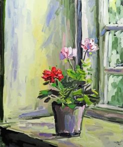 Flowers By Window Art paint by numbers