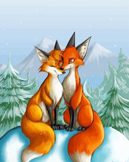 Fox Couple paint by numbers