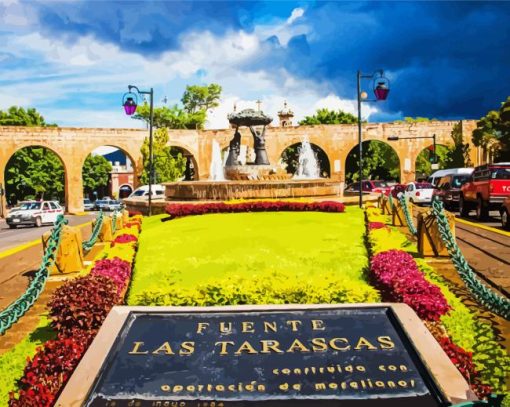 Fuente Las Tarascas In Morelia Michoacan Paint By Numbers