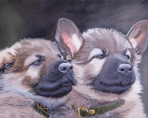 German Shepherd Puppies paint by numbers