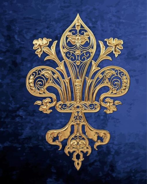 Gold Fleur De Lis paint by numbers