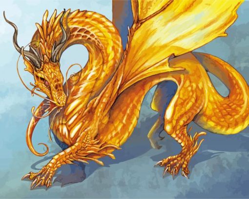 Golden Dragon Art paint by numbers