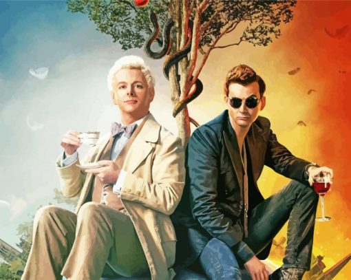 Good Omens Actors paint by numbers