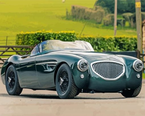 Green Austin Healey Car paint by numbers