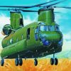 Green Chinook Helicopter paint by numbers