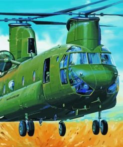 Green Chinook Helicopter paint by numbers