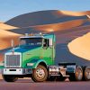 Green Truck In Desert paint by numbers