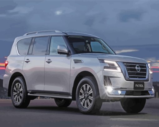 Grey Nissan Patrol paint by numbers