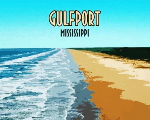 Gulfport Mississippi Poster paint by numbers