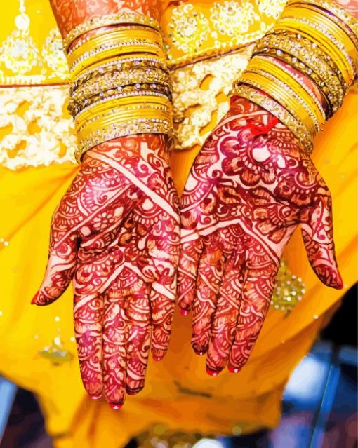 Henna Wedding Jewelry paint by numbers