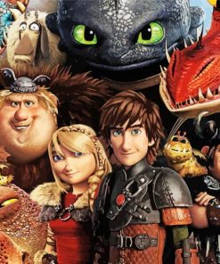 How To Train A Dragon Characters paint by numbers