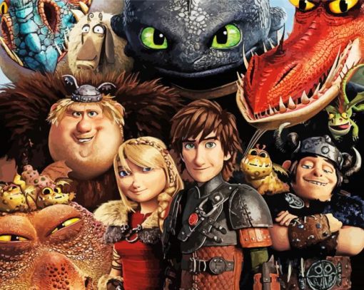 How To Train A Dragon Characters paint by numbers