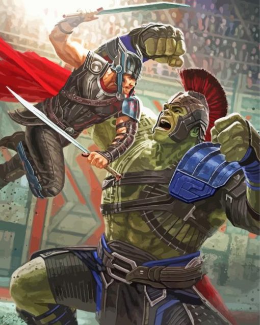 Hulk Ragnarok Fight paint by numbers