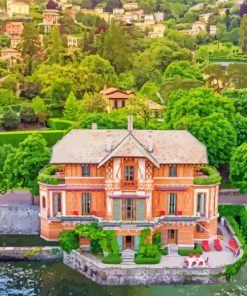 Italian Villa On The Lake paint by numbers