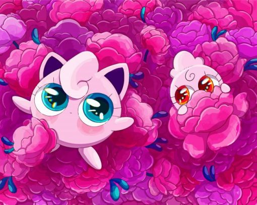 Jigglypuff And Igglybuff paint by numbers