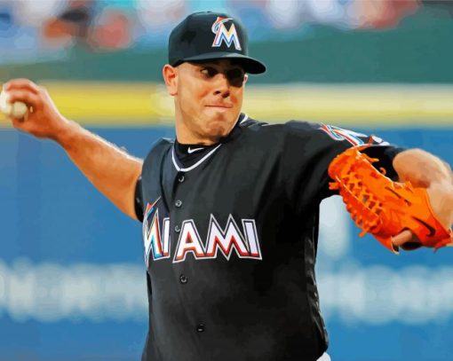 Jose Fernandez Baseballer paint by numbers