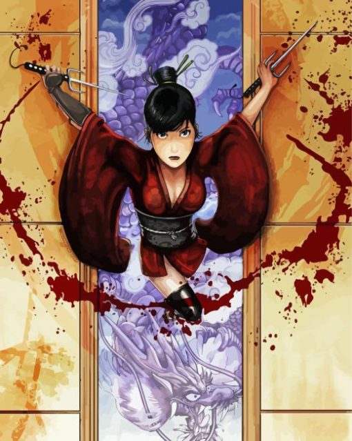 Kunoichi Female Ninja Art paint by numbers