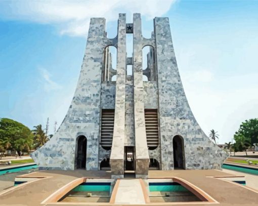 Kwame Nkrumah Mausoleum Ghana paint by numbers