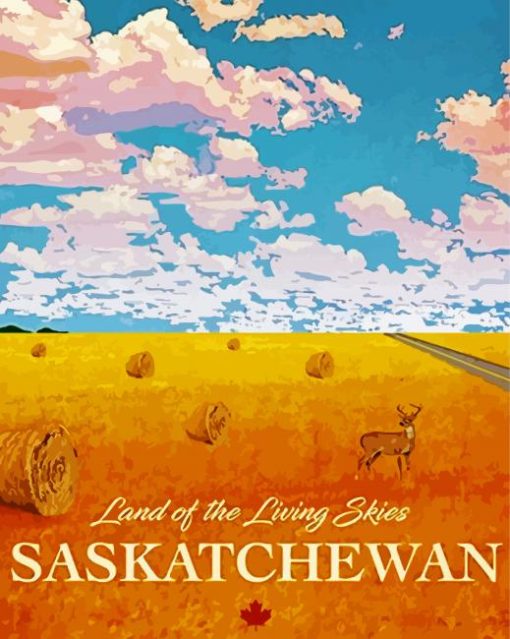 Land Of The Living Skies Saskatchewan Poster paint by numbers