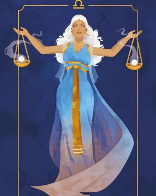 Libra Lady Card paint by numbers