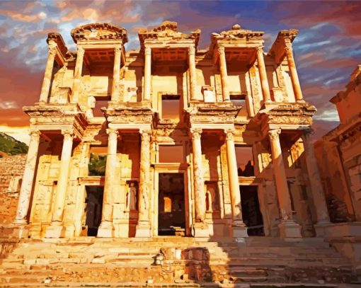 Library Of Celsus Ephesus paint by numbers