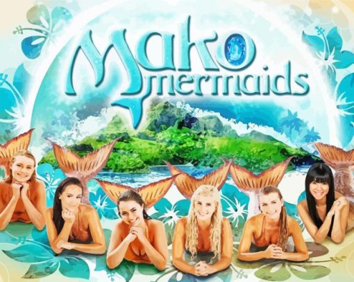 Mako Mermaid Characters paint by numbers