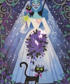 Mansion Bride With Black Cats paint by numbers