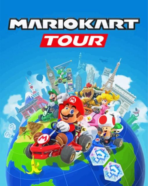 Mario Kart Game paint by numbers