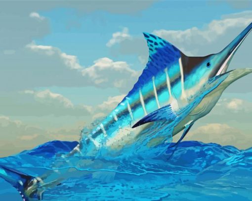 Marlin Fish Art paint by numbers