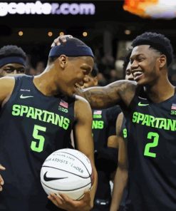 Michigan State Spartans Basketballers paint by numbers