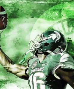 Michigan State Spartans Football Player Art paint by numbers