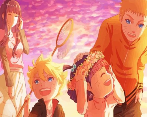 Naruto And Hinata Family paint by numbers