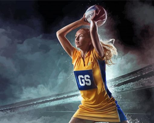 Netball Player paint by numbers