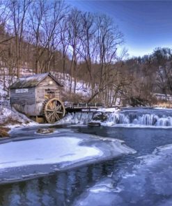 Nyack New York In Winter paint by numbers