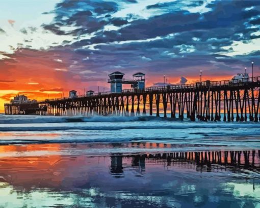 Oceanside Municipal Fishing Pier paint by numbers