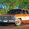 Orange Square Body Chevy paint by numbers