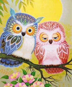 Owl Couple Art paint by numbers