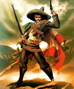 Pancho Villa With Gun paint by numbers