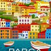 Parga Greece Poster paint by numbers