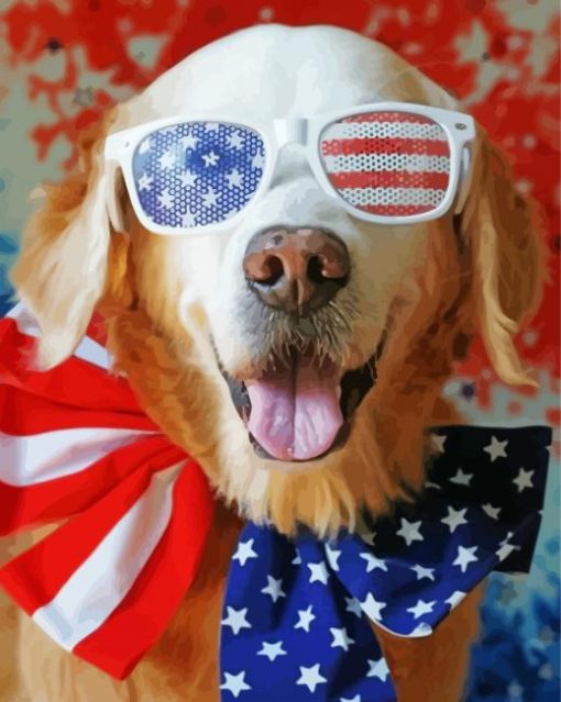 Patriotic Dog paint by numbers