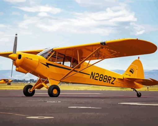 Piper Cub Aircraft paint by numbers